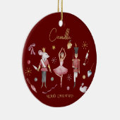 クリスマスくるみ割りお洒落バレリーナ子供の名前 セラミックオーナメント (右)