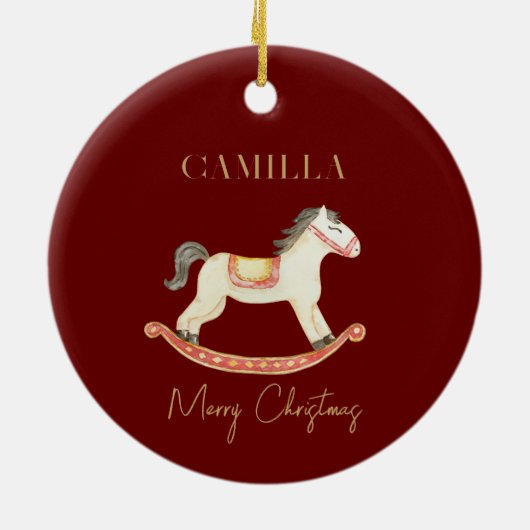 クリスマスくるみ割りお洒落バレリーナ子供の名前 セラミックオーナメント (裏面)