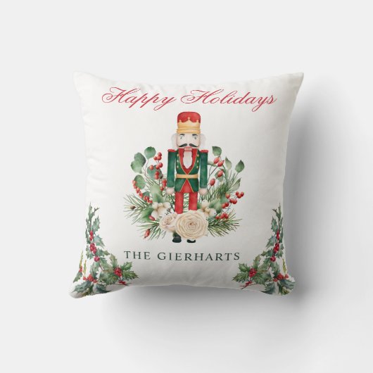 クリスマスくるみ割りカーハッピーホリデーズファミリー クッション (裏面)