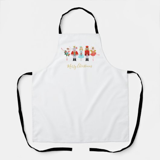 クリスマスくるみ割りキャラクターイラストレーション エプロン (正面)