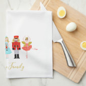 クリスマスくるみ割りキャラクターイラストレーション キッチンタオル (四つ折り)