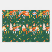 クリスマスくるみ割りキャラクター星 ラッピングペーパーシート (正面)