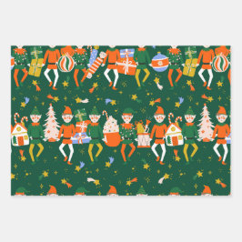 クリスマスくるみ割りキャラクター星 ラッピングペーパーシート