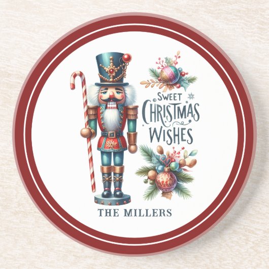 クリスマスくるみ割りキャンディーケーンのクリスマスウィッシュ コースター (正面)