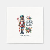 クリスマスくるみ割りキャンディーケーンのクリスマスウィッシュ スタンダードカクテルナプキン (正面)