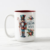 クリスマスくるみ割りキャンディーケーンのクリスマスウィッシュ ツートーンマグカップ (左)