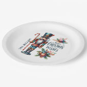 クリスマスくるみ割りキャンディーケーンのクリスマスウィッシュ ペーパープレート (アングル)