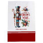 クリスマスくるみ割りキャンディーケーンのクリスマスウィッシュ ミディアムペーパーバッグ (裏面)