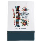 クリスマスくるみ割りキャンディーケーンのクリスマスウィッシュ ミディアムペーパーバッグ (裏面)