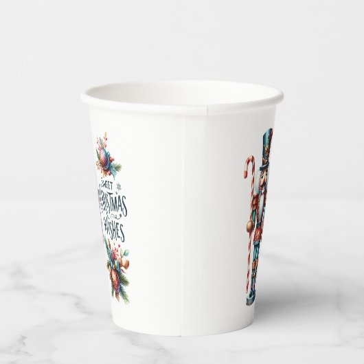 クリスマスくるみ割りキャンディーケーンのクリスマスウィッシュ 紙コップ (右)