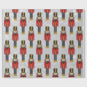 クリスマスくるみ割りクリスマス兵士 ラッピングペーパー (フラット)