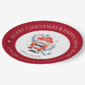 クリスマスくるみ割りコンポジション赤縁ど紙 ペーパープレート (アングル)
