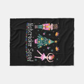 クリスマスくるみ割りバケットバレエダンス女性子供 フリースブランケット (正面(横))