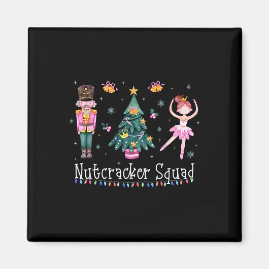クリスマスくるみ割りバケットバレエダンス女性子供 マグネット (正面)