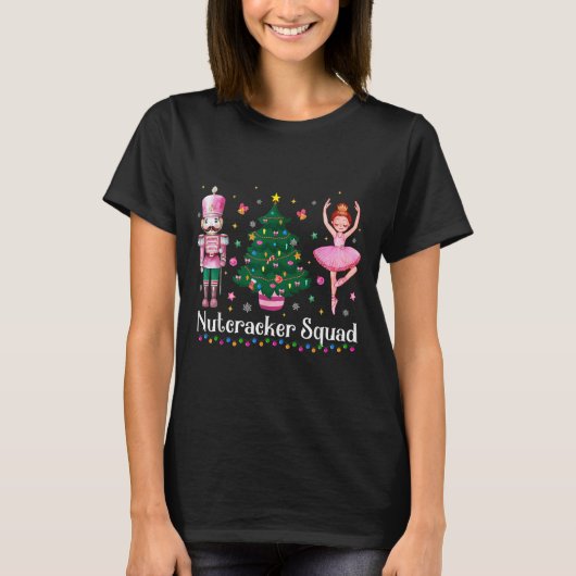 クリスマスくるみ割りバケットバレエダンス女性子供 Tシャツ (正面)