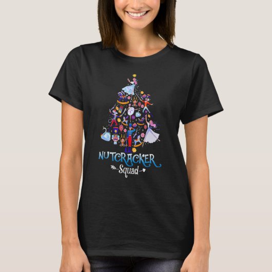 クリスマスくるみ割りバケットバレエダンス女性子供 Tシャツ (正面)