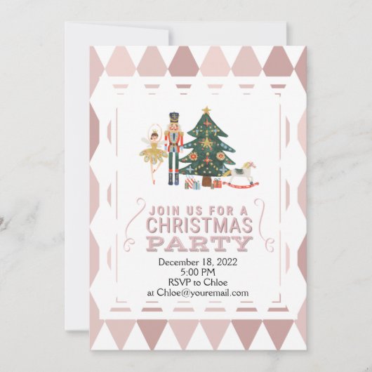 クリスマスくるみ割りバレエパーティの招待状 招待状 (正面)