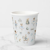クリスマスくるみ割りパターン水色 紙コップ (正面)