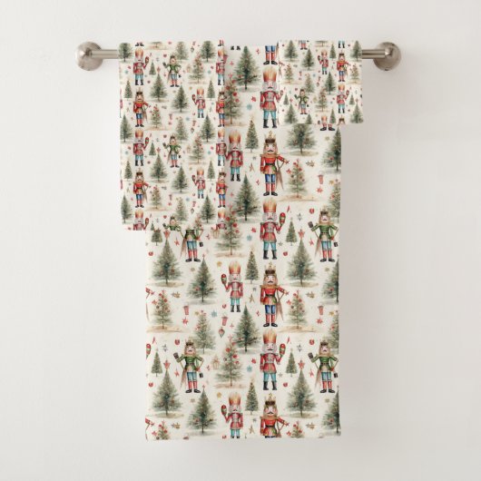 クリスマスくるみ割りパターン バスタオルセット (インサイチュ)