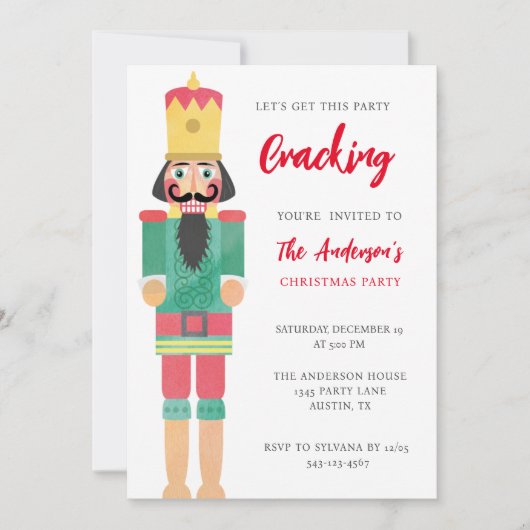 クリスマスくるみ割りパーティー休日 招待状 (正面)