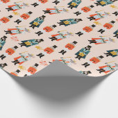 クリスマスくるみ割りフォークアート ラッピングペーパー (角)