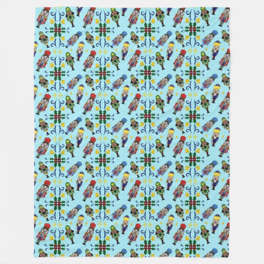 クリスマスくるみ割りフリースブランケット フリースブランケット (正面)