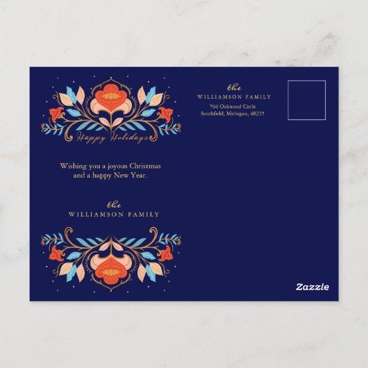 クリスマスくるみ割りフローラアート&複数の写真 ポストカード (裏面)