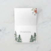 クリスマスくるみ割りブライダルシャワーお茶の折り畳み サンキューカード (内部)