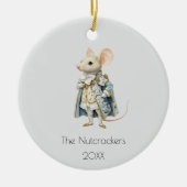 クリスマスくるみ割りマウスキング水彩写真 セラミックオーナメント (正面)