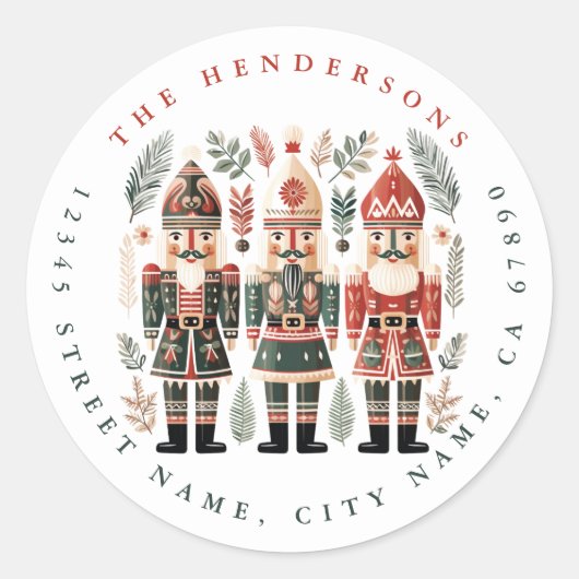 クリスマスくるみ割りラウンドスティッカー ラウンドシール (正面)