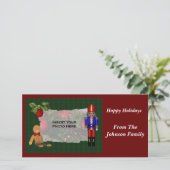 クリスマスくるみ割り付けホリデーフォトカード シーズンカード (スタンド正面)