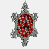 クリスマスくるみ割り器の小石 スノーフレークピューターオーナメント (左)