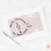 クリスマスくるみ割り手描きピンクの兵士のドードル 長方形シール (封筒)