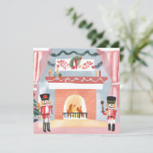 クリスマスくるみ割り暖炉 | 水メリー色 シーズンカード (スタンド正面)