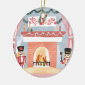 クリスマスくるみ割り暖炉 | 水メリー色 セラミックオーナメント (左)