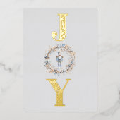 クリスマスくるみ割り水の色の喜び写真 箔シーズンカード (正面)