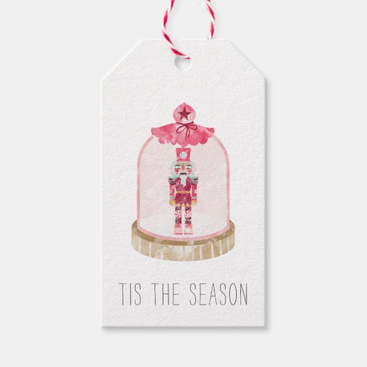 クリスマスくるみ割り玩具兵士スノーグローブ ギフトタグ (正面)