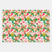 クリスマスくるみ割り玩具兵士ロッキングホース ラッピングペーパーシート (正面2)