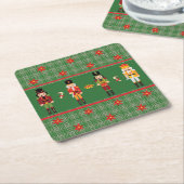 クリスマスくるみ割り紙コースター スクエアペーパーコースター (アングル)