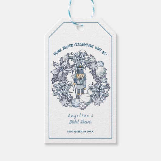 クリスマスくるみ割り花輪ブライダルシャワー ギフトタグ (正面)