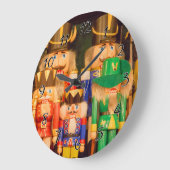 クリスマスくるみ割り車の軍隊 ラージ壁時計 (傾斜)