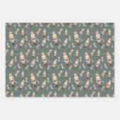 クリスマスくるみ割り金ゴールド包装紙 ラッピングペーパーシート (正面3)