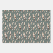 クリスマスくるみ割り金ゴールド包装紙