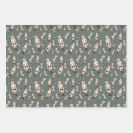 クリスマスくるみ割り金ゴールド包装紙 ラッピングペーパーシート