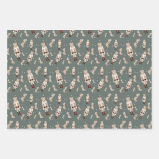 クリスマスくるみ割り金ゴールド包装紙 ラッピングペーパーシート