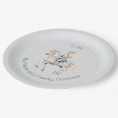 クリスマスくるみ割り馬の水色 ペーパープレート (アングル)