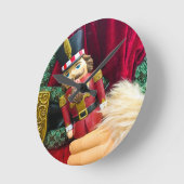 クリスマスくるみ割り ラウンド壁時計 (傾斜)