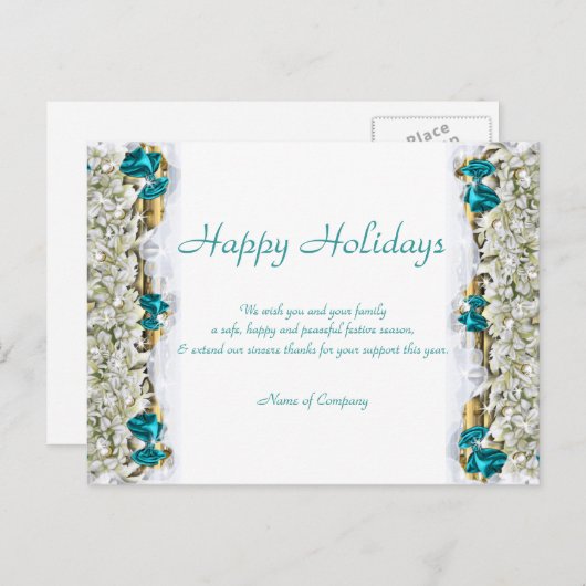 クリスマスことわざとクリスマス企業の感謝してい ポストカード (正面/裏面)