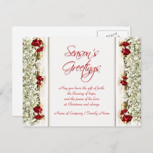 クリスマスことわざクリスマス企業の感謝してい シーズンポストカード (正面/裏面)