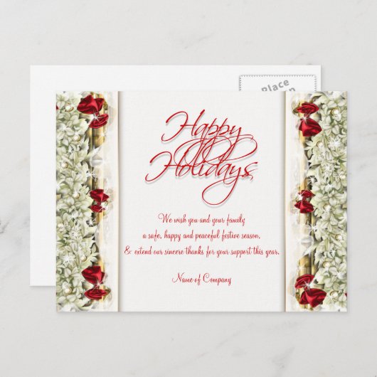 クリスマスことわざクリスマス企業の感謝してい ポストカード (正面/裏面)